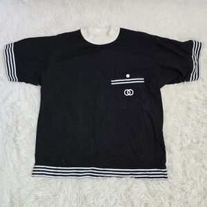 Kroozer International Black And White Vintage Boxy Short Sleeve Top Medium